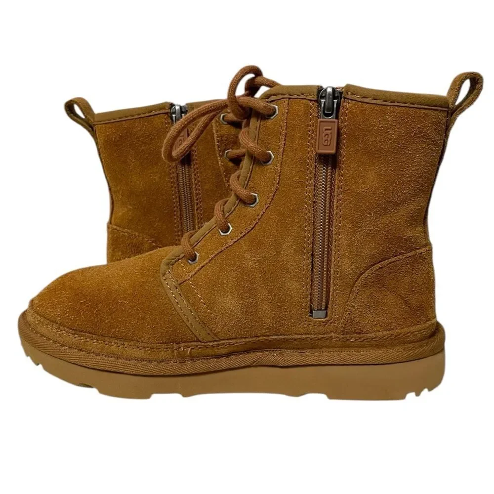 NWOT UGG Kid’s Neumel High Suede Sherpa Zip Chukka Boots 2Y